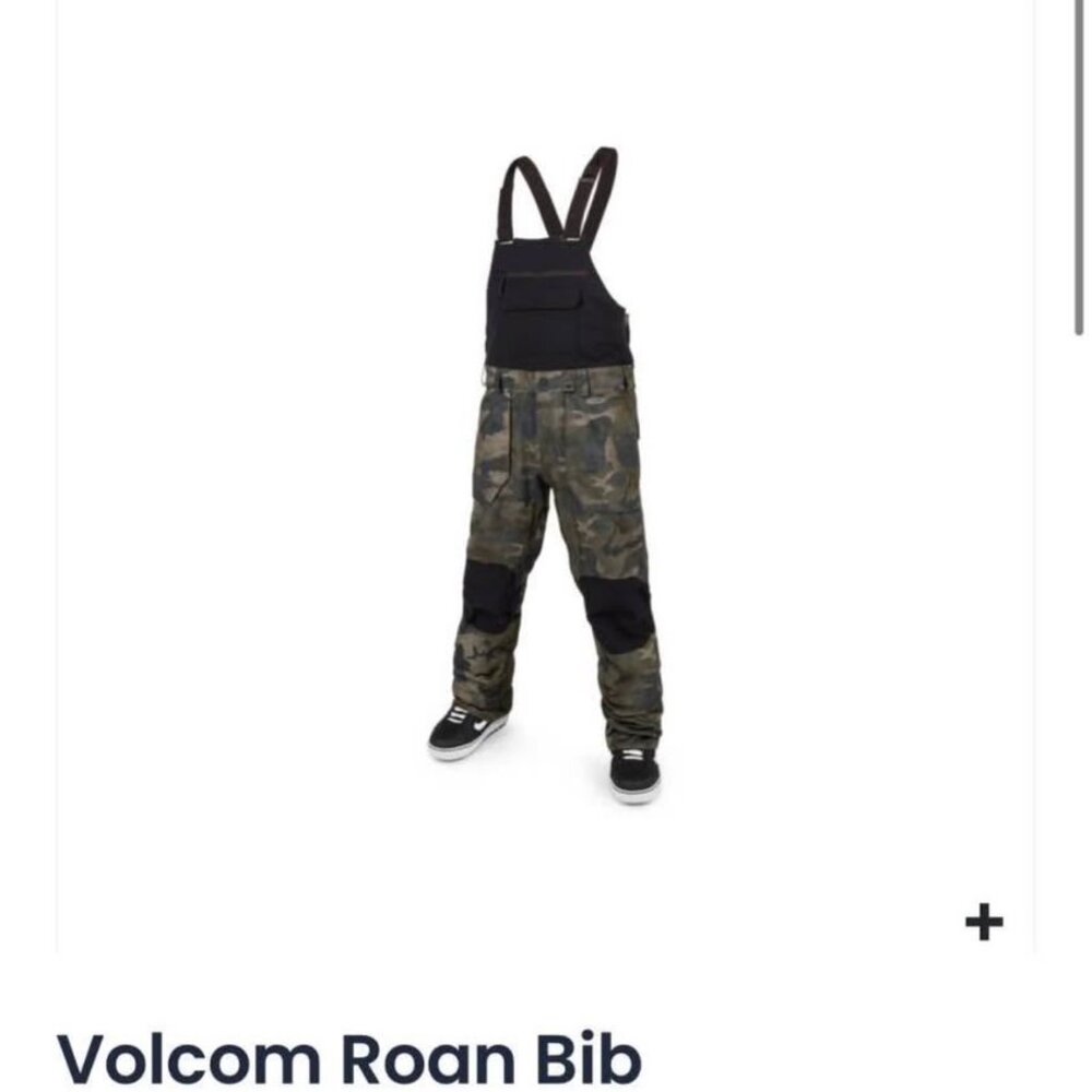 Mens Volcom Camo Snow Bibs